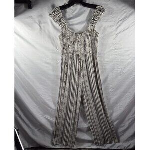 Madden Girl Women's Black Geometric Flared Smocked Bodice Summer Jumper Size XL